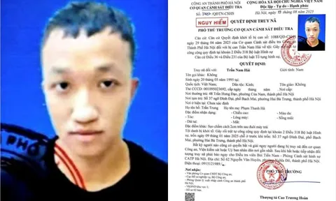 Truy nã Trần Nam Hải sinh năm 1995
