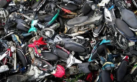 Cận cảnh hàng nghìn phương tiện chất đống trong 'nghĩa địa' xe vi phạm ở Hà Nội