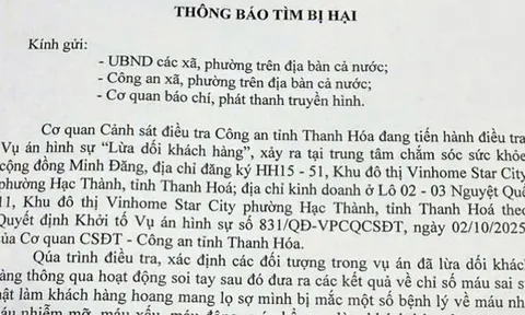 Công an tìm bị hại vụ án lừa dối khách hàng tại trung tâm chăm sóc sức khỏe