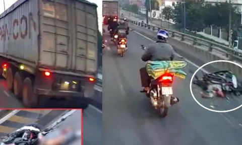 Đi lên cầu vượt vào giờ cấm, người đàn ông bị xe container cán tử vong