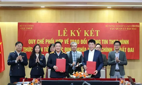 Liên thông dữ liệu điện tử trong xác định nghĩa vụ tài chính về đất đai