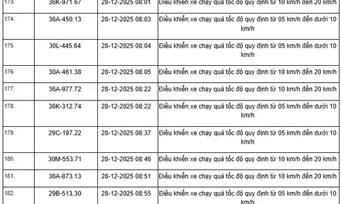 514 chủ xe máy, ô tô có biển số sau nhanh chóng nộp phạt nguội theo Nghị định 168