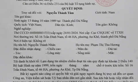 Công an Đà Nẵng truy nã đối tượng lạm dụng tín nhiệm chiếm đoạt tài sản