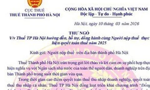 Thuế TP Hà Nội gửi thông báo nóng tới người nộp thuế