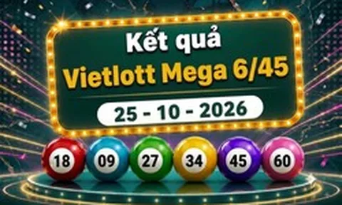Vietlott 25/10 - Kết quả xổ số Vietlott Mega 6/45 ngày 25 tháng 10