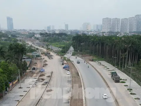 Hà Nội: Cận cảnh trục đại lộ Tây Thăng Long 10 làn xe đang dang dở