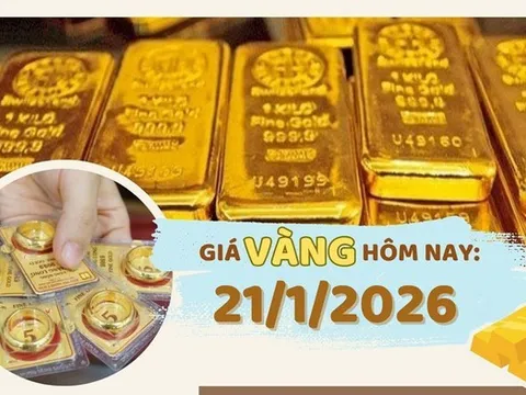 Giá vàng hôm nay 21/1: Vàng tăng gần 3,1 triệu đồng/lượng